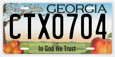 GA license plate CTX0704