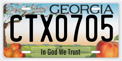GA license plate CTX0705