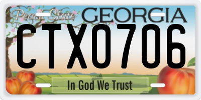 GA license plate CTX0706