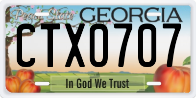 GA license plate CTX0707