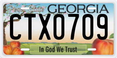 GA license plate CTX0709
