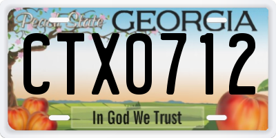 GA license plate CTX0712