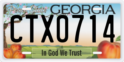 GA license plate CTX0714
