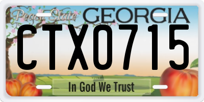 GA license plate CTX0715