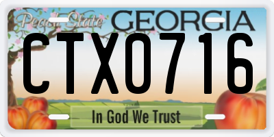 GA license plate CTX0716