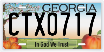 GA license plate CTX0717