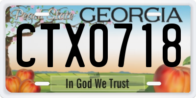 GA license plate CTX0718