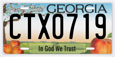 GA license plate CTX0719