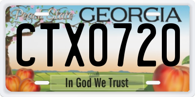 GA license plate CTX0720