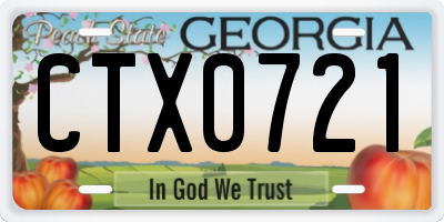 GA license plate CTX0721