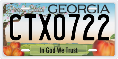 GA license plate CTX0722