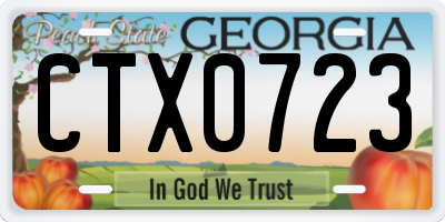 GA license plate CTX0723