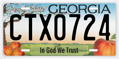 GA license plate CTX0724