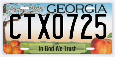 GA license plate CTX0725