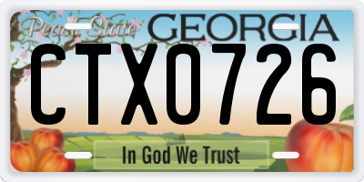 GA license plate CTX0726