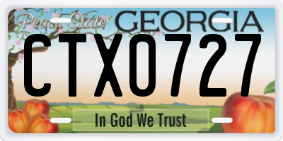 GA license plate CTX0727