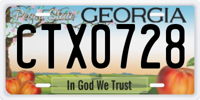 GA license plate CTX0728