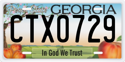 GA license plate CTX0729