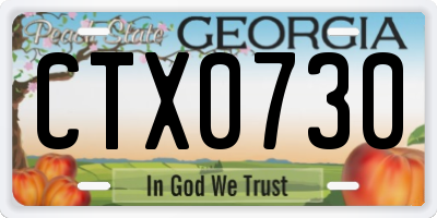 GA license plate CTX0730