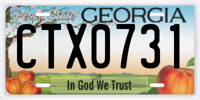 GA license plate CTX0731