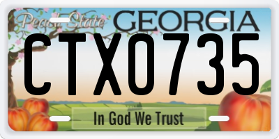 GA license plate CTX0735