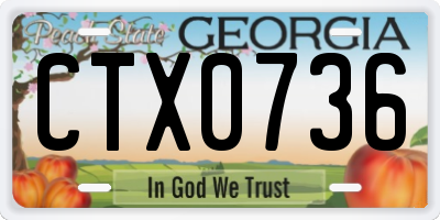 GA license plate CTX0736