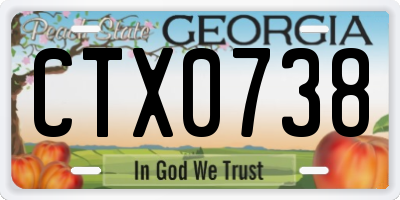 GA license plate CTX0738