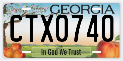 GA license plate CTX0740