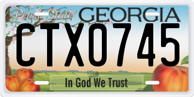 GA license plate CTX0745