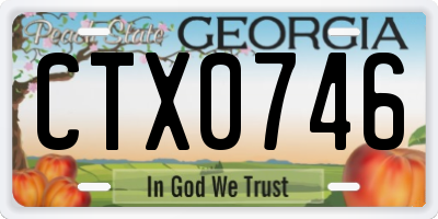 GA license plate CTX0746