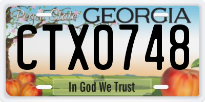 GA license plate CTX0748
