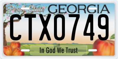 GA license plate CTX0749