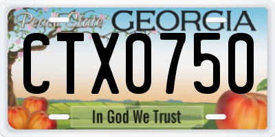 GA license plate CTX0750
