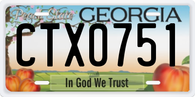 GA license plate CTX0751