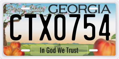 GA license plate CTX0754