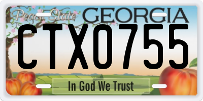 GA license plate CTX0755