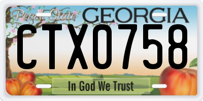 GA license plate CTX0758