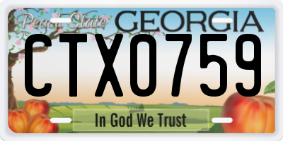 GA license plate CTX0759