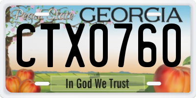 GA license plate CTX0760