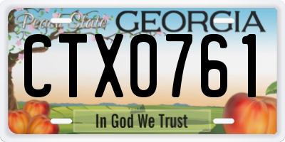 GA license plate CTX0761