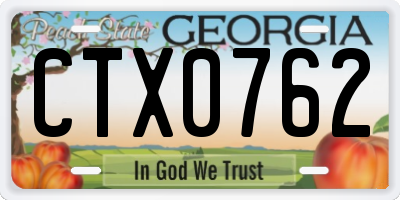 GA license plate CTX0762