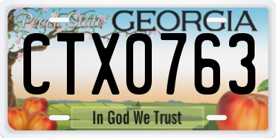 GA license plate CTX0763