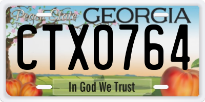 GA license plate CTX0764
