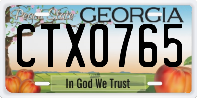 GA license plate CTX0765