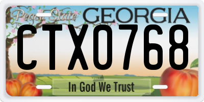 GA license plate CTX0768