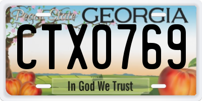 GA license plate CTX0769