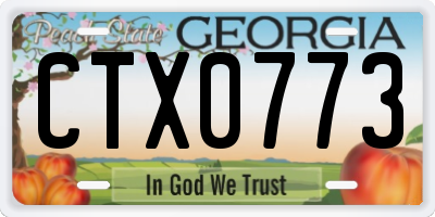 GA license plate CTX0773