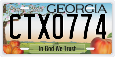 GA license plate CTX0774