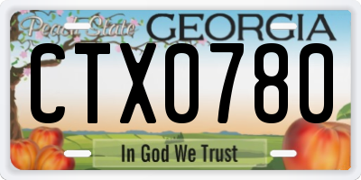 GA license plate CTX0780