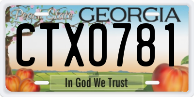 GA license plate CTX0781